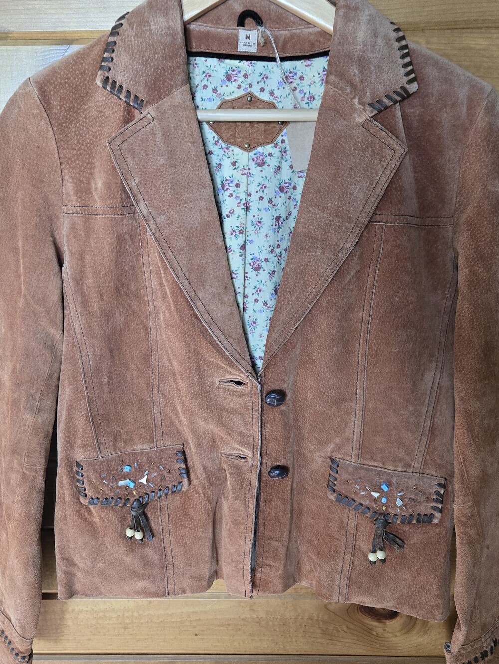 Wilsons Leather Rust Terracotta Brown Suede Blazer Sz M - Picture 9 of 9